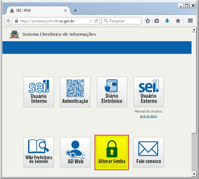 SEI - Alterar Senha