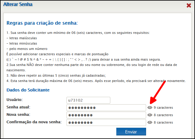 SEI - Alterar Senha